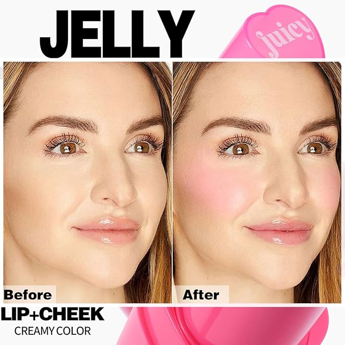 Multi-Use Juicy Love Blush, Cooling Water Jelly Tint Stick, Bouncy Jelly Texture, 3-In-1 Cheek Blush & Eyeshadow & Lip Tinted Long-Lasting Moisture - 1,000+ Swipes Per Stick (#07)