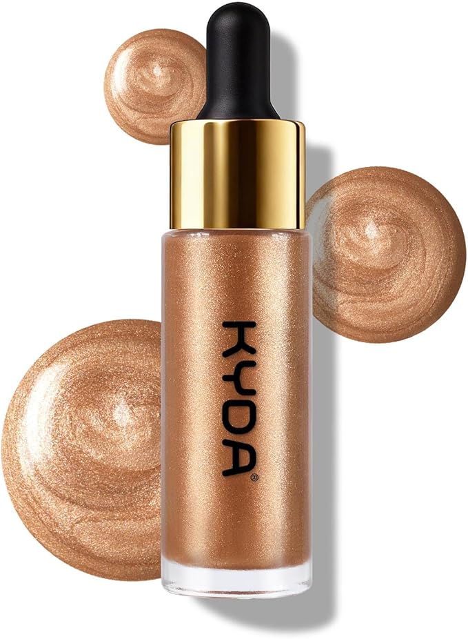 KYDA Liquid Highlighter Drops, Radiant Glow Liquid Bronzer for Face & Body, Glow Bronzing Drops with Skincare Formula, Buildable Shimmer Face Makeup, Bronzer