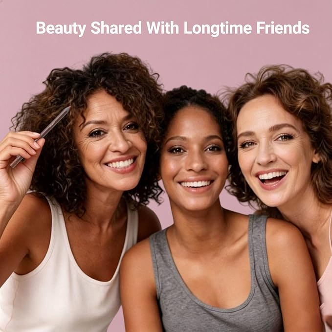 Brown Gel Eyeliner Pencil for Mature Eyes, Smooth Glide, No Tugging or Pulling for Soft & Natural Look, Waterproof Smudge-Proof Long-Lasting with Sharpener