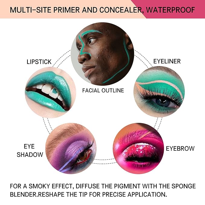 LOKFAR 3 Pack Matte Eyeshadow Primer for Oily Lids No Crease Violet Green Pink Color Eye Makeup Eye Primer Base Waterproof & Smudge-proof & Long Lasting Cream Liquid Eye-shadow for All Shadows (Set D)