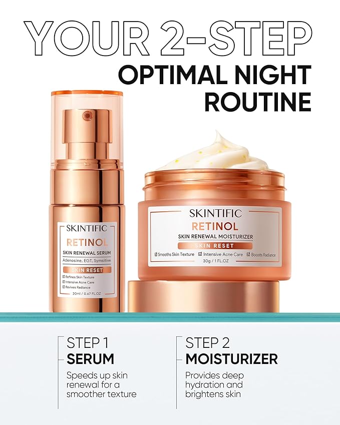 SKINTIFIC Retinol Skin Renewal Serum for Face, Blemish Care, Oil Control & Pore Minimizing, Refines Skin Texture, Lightweight, Fragrance-Free, Daily Night Serum for All Skin Types from Age 20+
