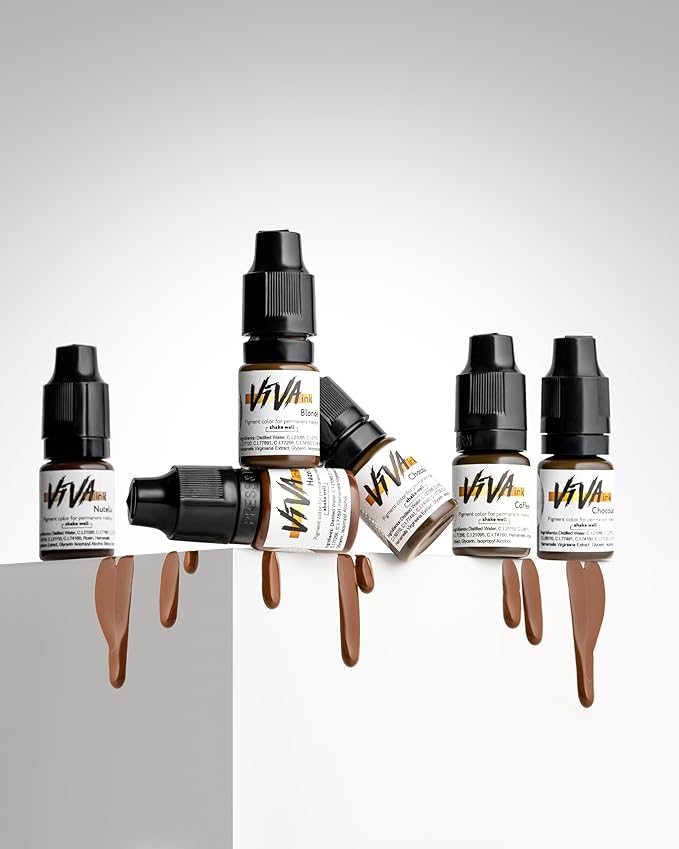 Eyebrow Permanent Makeup Ink – Hazelnut – Long Lasting Permanent Eyebrow Pigment for Microblading Saturated and Natural Colored Ink for Eyebrow Tattoo (0.2 oz)