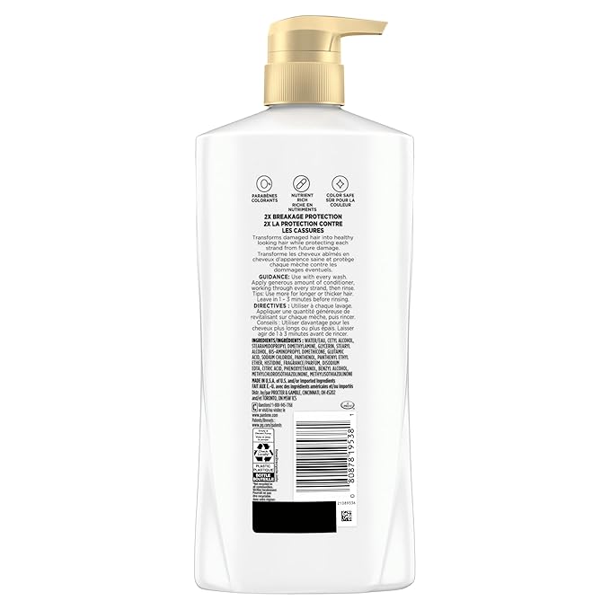 Pantene Conditioner, Repair & Protect - Pro-V Nutrients, 2x Breakage Protection for Dry, Color-Treated Hair, Healthy Looking Hair Every Wash, Antioxidant-Rich, Paraben Free, 25.1 Fl Oz