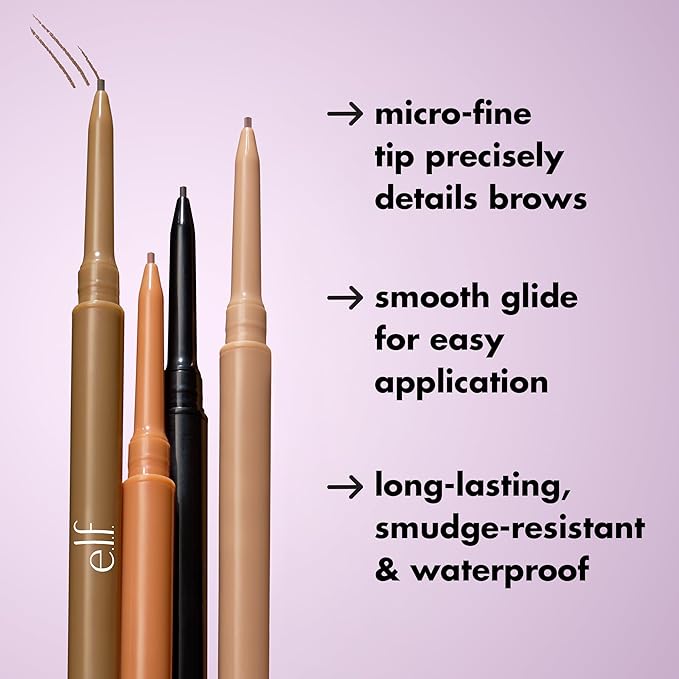 e.l.f. Micro-Fine Brow Pencil, Waterproof Brow Color & Spoolie For Shaping Brows & Creating A Feathered Natural-Looking Finish, Vegan & Cruelty-Free, Blonde