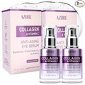 AZURE Collagen & Vitamin C Anti Aging Eye Serum - Toning, De-Puffing Serum - Reduces Wrinkles, Fine Lines & Dark Circles - Minimizes Fatigue - Skin Care Made in Korea - Pack of 2