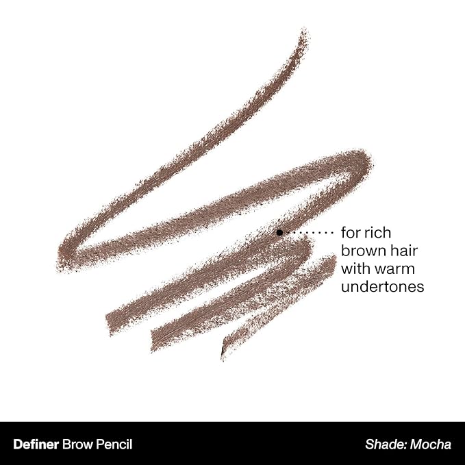 Morphe Definer Dual-Ended Brow Pencil & Spoolie - Eyebrow Pencil with Precision Slanted Tip for Shaping, Defining & Filling - Smooth, No-Tug Formula - Mocha (0.003 oz)