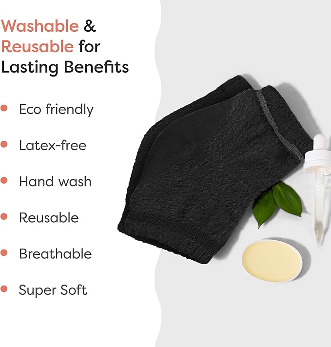 ZenToes Moisturizing Socks for Cracked Heel Treatment, Vitamin E, Olive Oil and Jojoba Oil Infused Heel Socks, Spa Gifts for Women, Mothers Day Gifts (Fuzzy Black, Regular)