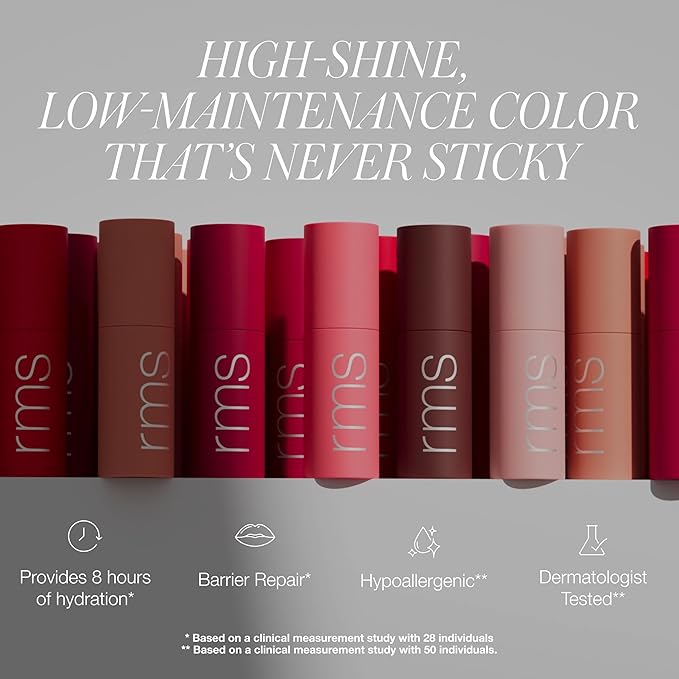 RMS Beauty Legendary Lip Oil – 8-Hour Hydrating Lip Gloss & Tint – Nourishing Organic Jojoba & Cherry Seed Oil – High-Shine, Non-Sticky, Skincare-Infused Lip Color – 0.17 fl oz