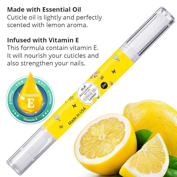 Pure Cuticle & Nail Oil Pen 2ml Heals Dry Cracked Cuticles (Crisp Lemon)