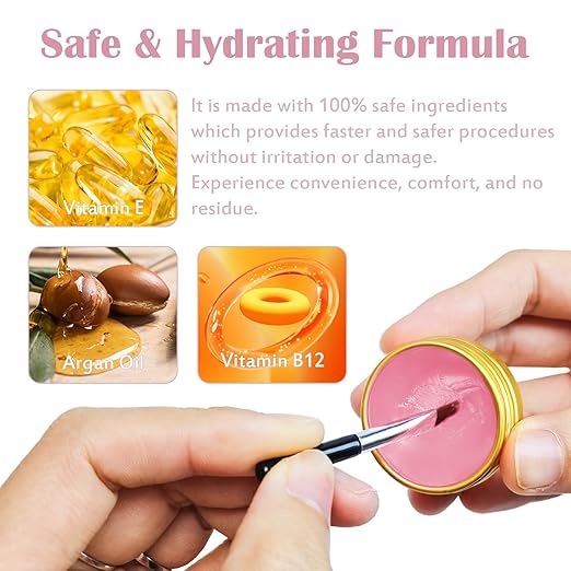 Libeauty Lash Lift Balm Lash Lift Glue Adhesive Strong Sticky Fruit Flavor Eyelash & Eyebrow Perm Glue Balm Brow Lamination Gel (Pink Peach, 10g/0.35oz)