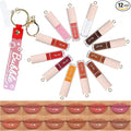 O'CHAIN 12 Colors Lip Oil Set with Portable Keychain, High Shine & Moisturizing, Long Lasting Wear, Deep Hydrating Nourishing Lip Care and Repair Kit for Women and Girls