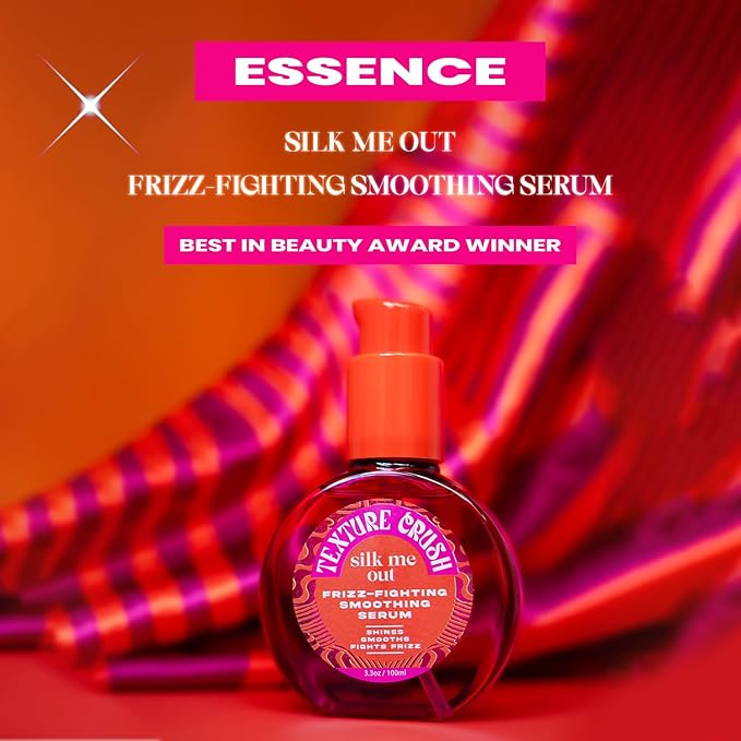 Silk Me Out Anti-Frizz Smoothing Serum-Boosts Shine & Humidity Resistant with Heat Protection & Frizz Control for Blow Outs Silk Presses- Lightweight formula for Textured, Natural Hair