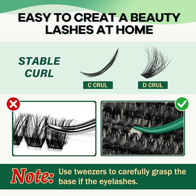 KEYYOU Lash Clusters 280Pcs Lash Spikes Eyelash Clusters Volume Individual Lashes DIY Spiky Lash Extension Cluster Eyelash Extensions(100D&Spikes-D-12-20MIX+13-21MIX)