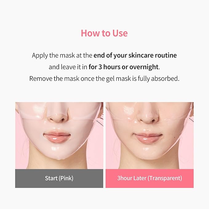 I.st Pink Collagen Hydrogel Face Mask, Ampoule-Infused Korean Sheet Mask, Cooling Hydration, Firm-Looking Glow, 1.12 Oz x 5ea