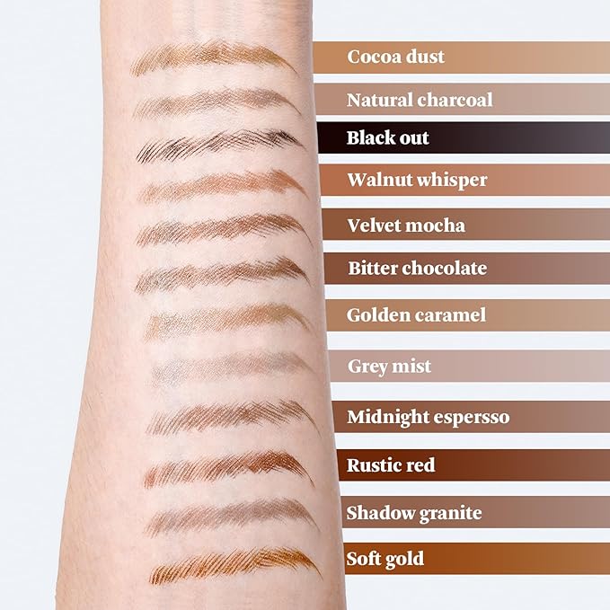 Medium Brown Eyebrow Pencil, Ultra fine Brown Eyebrow Pencil for Women, Microblading Brow Pen for Realistic, Natural Brows, Smudge-Proof YES.EYE DO (Velvet Mocha-Medium Brown)