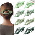 8 Pack Green Flat Hair Clips – Matte Large French Green Claw Clips for Women & Girls, No-Slip Strong Hold Gradient Barrettes for Thick or Thin Hair, Nature Inspired Cottagecore Look