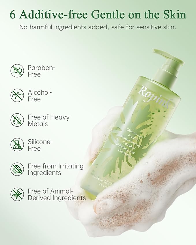 Mugwort Scalp Detox Shampoo for Sensitive Scalp – Soothes & Balances with 1% Salicylic Acid, HA, Panthenol & Bifida Ferment, Oil-Control & Dandruff, Lightweight, Volumizing Hair, Silicone-Free