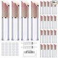 AMORIX 24 Pack 5ml Lip Gloss Tubes with Wand Lip Gloss Containers Lipgloss Supplies Kit with 2pcs Syringes + Free Labels for DIY Lip Gloss, Oblique Cap