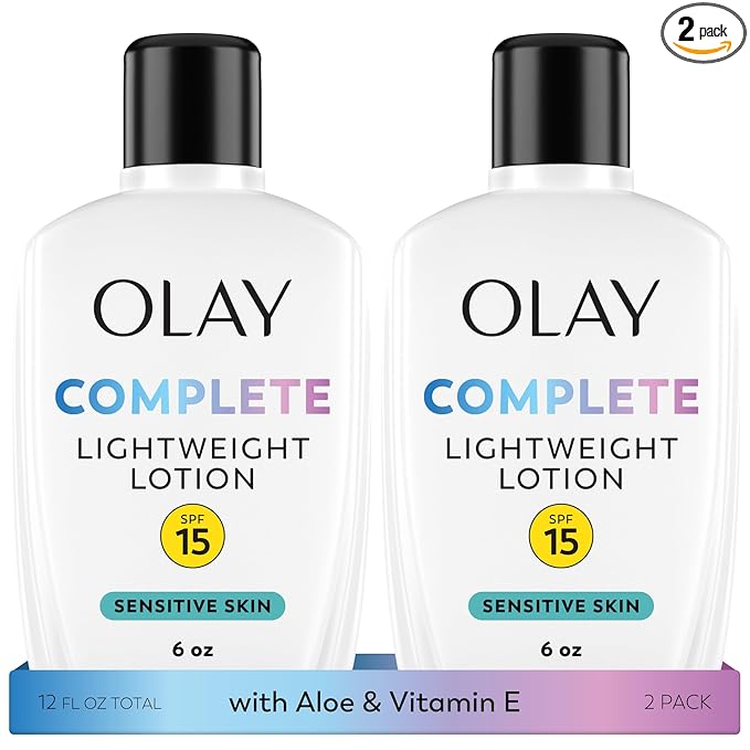 Olay Complete Lotion Moisturizer with SPF 15 Sensitive, 6.0 oz each, 2-pack