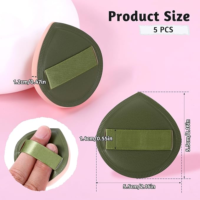 5 PCS Foundation Sponge, Powder Sponge Puff, Korean Makeup Sponges, Cushion Puff for Foundation and Powder, Fluffy Teardrop Latex Foundations Applicator for Liquid Cream Powders