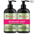 Mielle Organics Rosemary Mint Strengthening Shampoo and Leave-In Conditioner Infused with Biotin, Cleanses and Helps Strengthen Weak and Brittle Hair, 12 Ounces