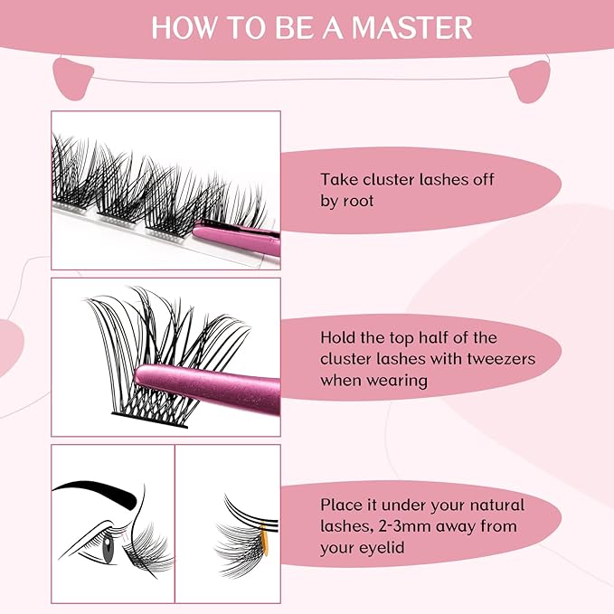 Cluster Lashes, 72 Pcs Individual Lashes, Lash Clusters DIY Eyelash Extension, Natural Lashes Super Thin Band Reusable Soft & Comfortable (Natural-C-10mm)