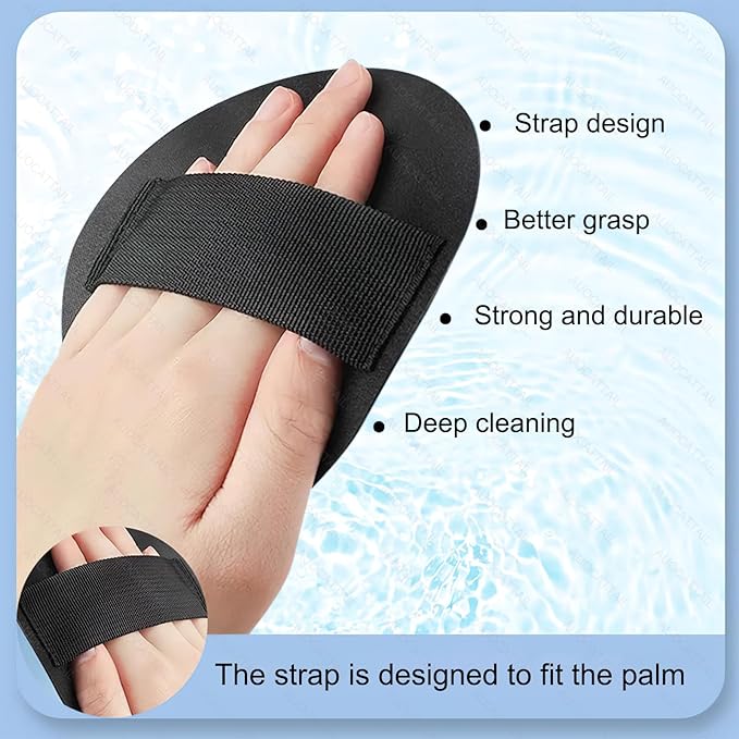 AUOCATTAIL 2 Pcs Black Round Exfoliating Washcloth Body Scrubber Back Exfoliating Wash Cloths Dead Skin Remover Cleaning Pores Reusable Exfoliating Mud Rubbing Artifact for Women Men