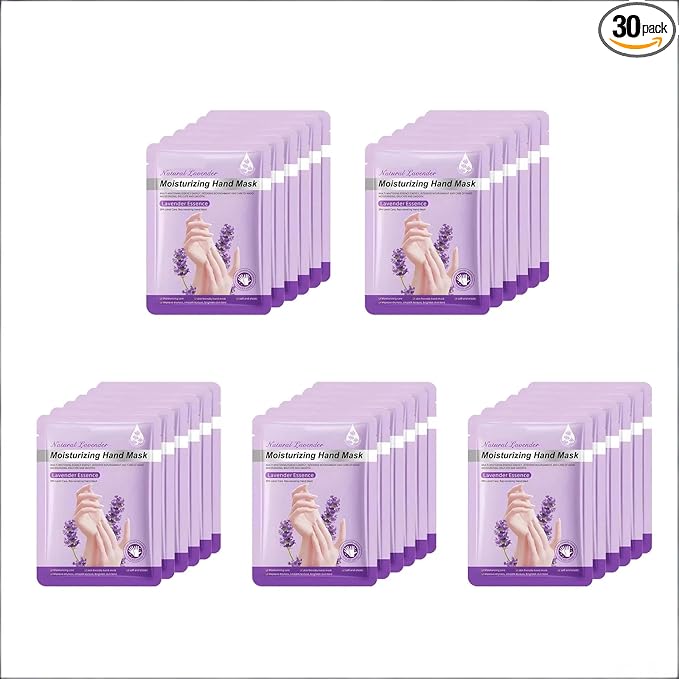 30 Pairs of Hand Masks Moisturizing Glove, Hydrating Hand Masks for Dry Peeling Hands, Exfoliating Collagen Gloves for Smooth Hands (Lavender)