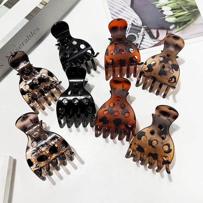 8 Hair Volume Clip for Thick Hair, Root Clips for Curly Hair Volume, Claw Clips for Women Root Lifting for Curl （Tortoise）