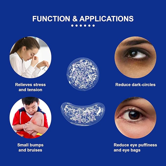 ZNÖCUETÖD Gel Ice Pack Reusable Cooling Eye Pads and Under Eye Patches,Eye Hot Cold Treatment Pack for Redness,Pain Relief and Eye Relax
