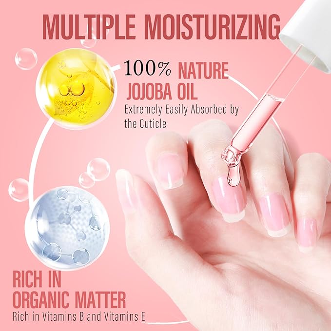 CHUCHU Vegan Cuticle Oil for Nail: Rose Scent Natural Vitamin B & E Nail Oil - Hydrates Moisturizes Repairs for Nails Damage Dry Cuticle 0.51 Fl Oz