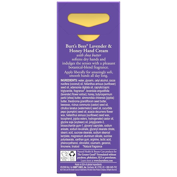 Burt's Bees Lavender and Honey Hand Cream with Shea Butter, 1 Ounce