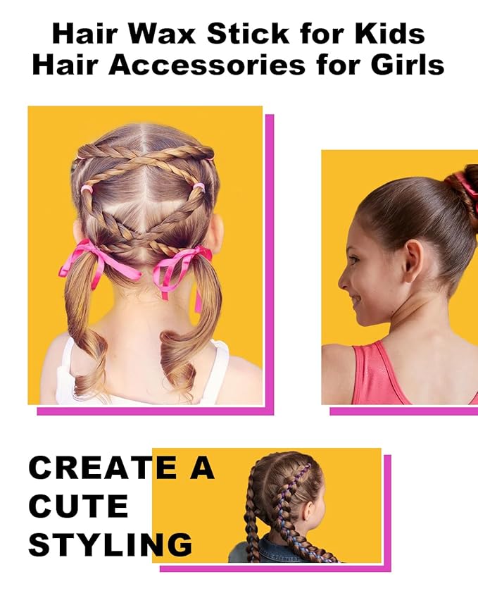 Hair Wax Stick, Wax Stick for Hair Flyaways Kids & Women Hair Accessories for Women Girls Hair Bun Maker for Kids Hair Slick Stick Baby Hair Gel Stick Kids Hair Products Hair Smoothing Stick