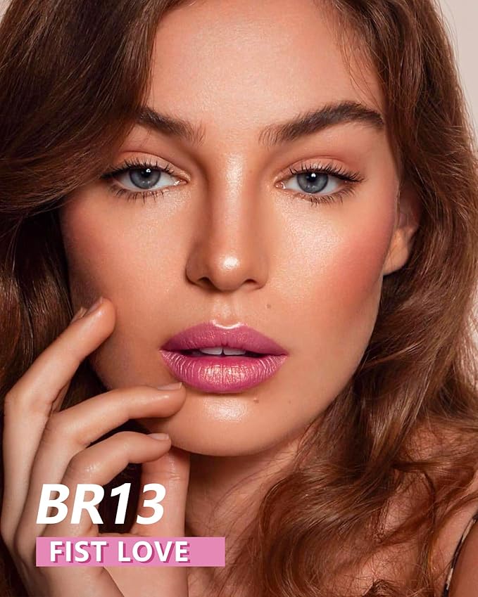 MAKI YIKA Pink Lipstick for Women Metallic Lipsticks for Mother Glitter Long Lasting Lipstick No Smudge No Transfer Liquid Lip Gloss (BR013 First Love)