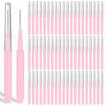 100 Pcs Micro Eyebrow Brush with Cap, Disposable Eyelash Brushes Brow Lamination Brush, Brow Lamination Supplies, Multi Function Micro Brushes, Suitable for Eyelash and Eyebrow Extension Tools