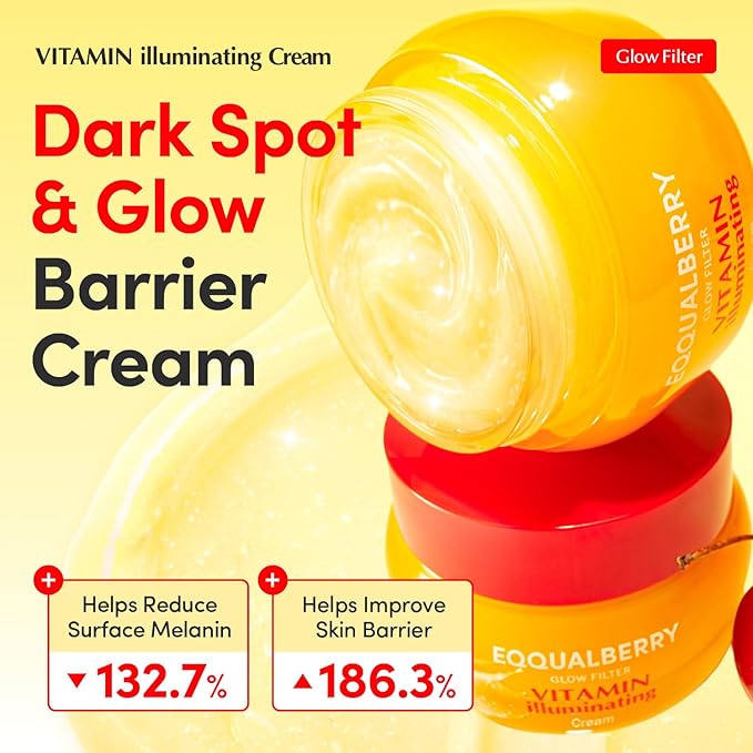 EQQUALBERRY Vitamin Illuminating Cream, Pack of 2 – Vitamin C & 5% Niacinamide + 3% TXA | Dark spots Cream | Ceramide Barrier Strength | Glowy, Lightweight Hydration (1.69 fl.oz * 2ea)