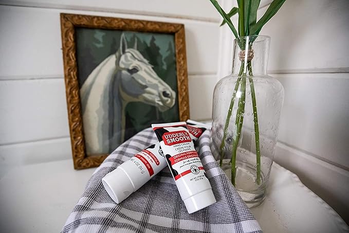 Udderly Smooth Hand Cream, Original Formula for Rough Dry Skin, Fast-Absorbing 24-Hour Moisturization, 4 oz (Pack of 2)