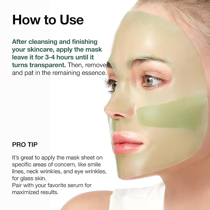 Anua Heartleaf 70 Soothing Collagen Mask, Overnight Face Mask for Sensitive Skin, Hyaluronic Acid, Hydrating Facial Mask, Redness Relief, Natural Color, Korean Skincare, 1.34 fl.oz/4ea