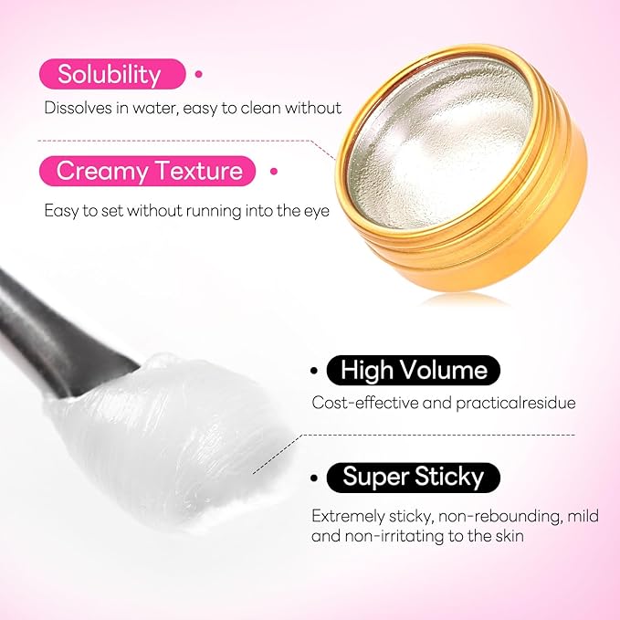 Lash Lift Glue Balm Eyelash Lifting Perm Peach Strong Hold Lash&Brow Perm Glue Balm Brow Adhesive Powerful Sticky Brow Lamination 0.35Oz/10G