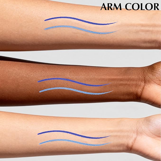 2 PCS Blue Eyeliner Pencil Set, Matte Shimmer Gel Waterline Eye Liner Pen Smudge-Proof Multi-Use Colorful Eyeliner Creamy High Pigmented Long-Lasting Retractable Smooth Eye Makeup