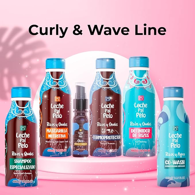 Leche Pal Pelo Curly and Wavy - Specialized Shampoo with Coconut Oil, Coconut Milk, Aloe Vera - Made without Sulfates and Parabens - 14.9 oz