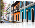 3 Piece Canvas Wall Art Prints Picture colorful house facades old san juan puerto rico colorful island Framed Wall Painting Modern Artwork Poster Home Decor for Living Room Office Ready to Hang