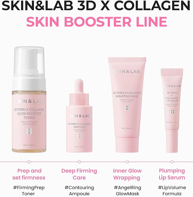 [Skin&LAB] 3D PDRN X Collagen Glow Booster Toner, PDRN & Collagen, Firming & Radiance Boosting, Bubble Texture for Better Absorption, Korean Skincare, 3.38 fl. oz