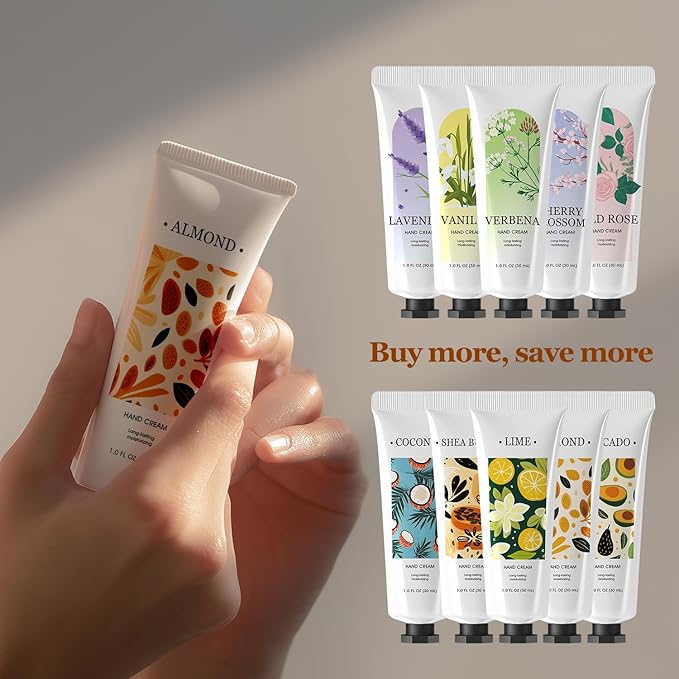 BODY & EARTH Hand Cream Bulk 50 Pack Small Gifts for Women Hand Lotion Travel Size Mini Lotion Creams & Lotions Set Mother's Day Gift Bridesmaid Gifts