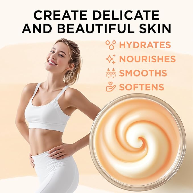 Mango Whipped Shea Body Butter, Natural Whipped Shea Butter for Women Dry Skin, Gentle Hydration with Long Lasting Moisture 6.8 floz
