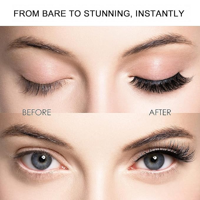 Magnetic Eyelashes with Applicator, 4-Pairs Natural Look Reusable False Lashes for Effortless Wearing, No Glue Needed & Comfortable All-Day Wear