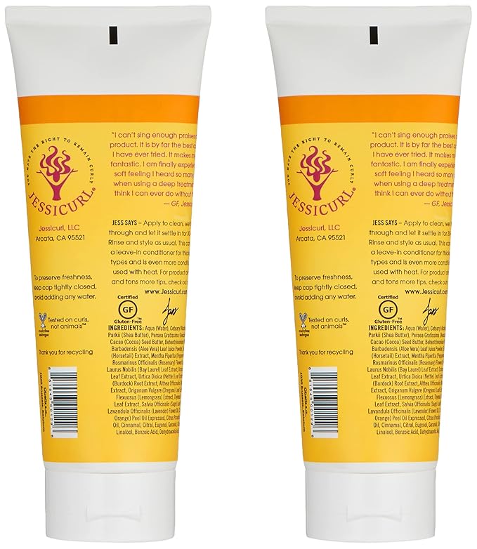 Jessicurl, Deep Conditioning Treatment, Citrus Lavender, 16 Fl oz. Deep Conditioner for Dry Damaged Hair, great Anti Frizz Hair Mask and Leave in Conditioner for Curly Hair