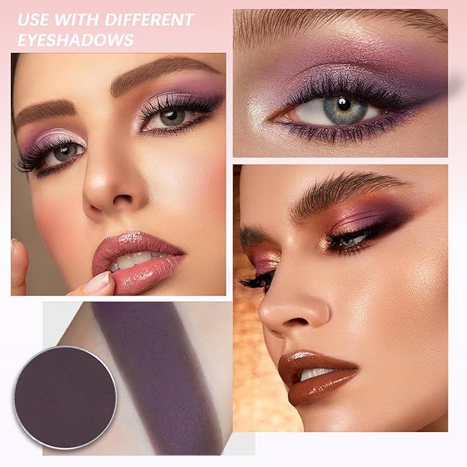 Refillable Eyeshadow Palette - Matte/Glitter/Duo-Chrome Pressed Powder & Cream Formula, Neutral/Shimmer/Smokey Multichrome, Travel-Friendly Iron Pan Refills (Matte, D84)