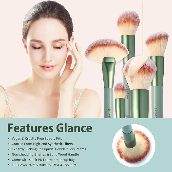 Makeup Brushes, Quality Make Up Brushes 28Pcs Makeup Brushes Set Professional, Beginner Make-up Sets With Case, Soft Brush Kits Sponges Masks Spatula,Travel-Friendly Women Girls Gift Sets