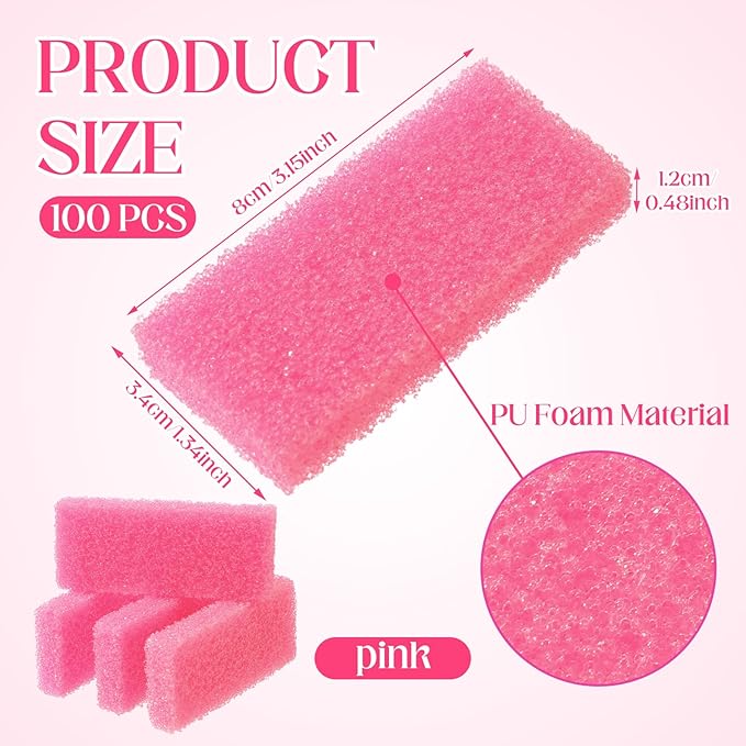 Batiyeer 100 Pcs Pumice Stone for Feet Scrubber Dead Skin Disposable Pedicure Pumice Stone Feet Shower Scrubber for Heel Cuticle Callus Remover Bath Spa (Pink)